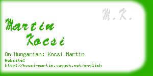 martin kocsi business card